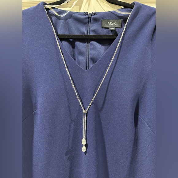 MSK Deep Blue Dress with Chain Detail - Picture 3 of 6
